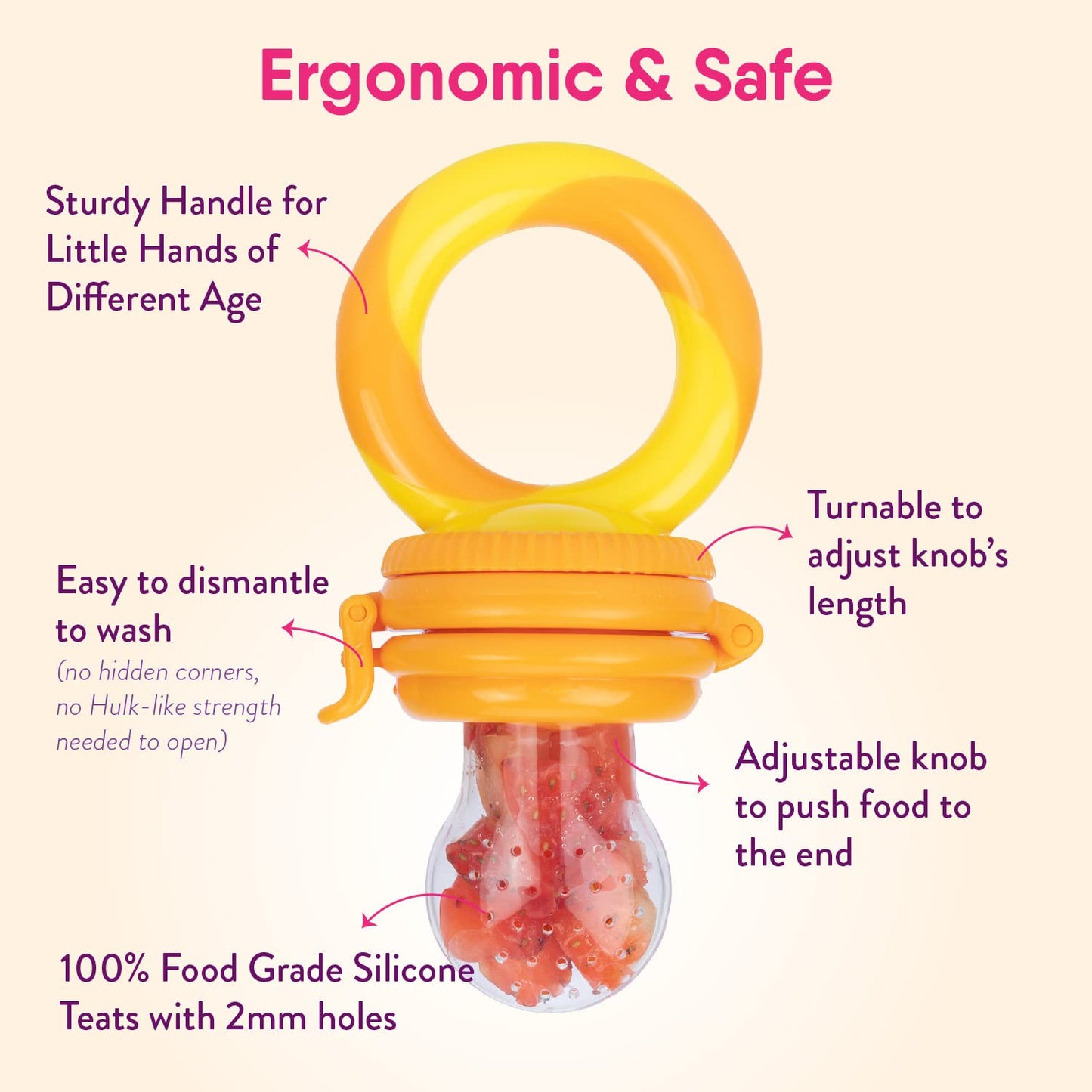 Pacifier Nibbler 2 Pack Infant Teething Toy Teether Weaning in Appetizing Colors Additional Silicone