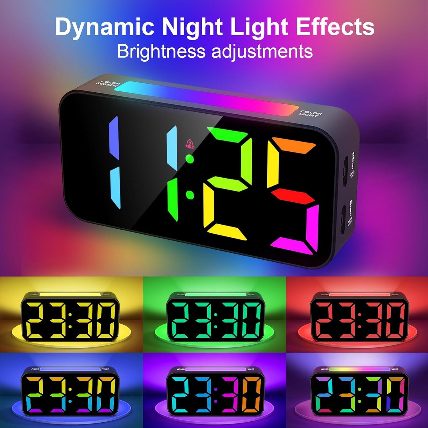 Alarm Clocks for Bedrooms Heavy Sleepers Plug-in Digital Bedside Clock with Night Light