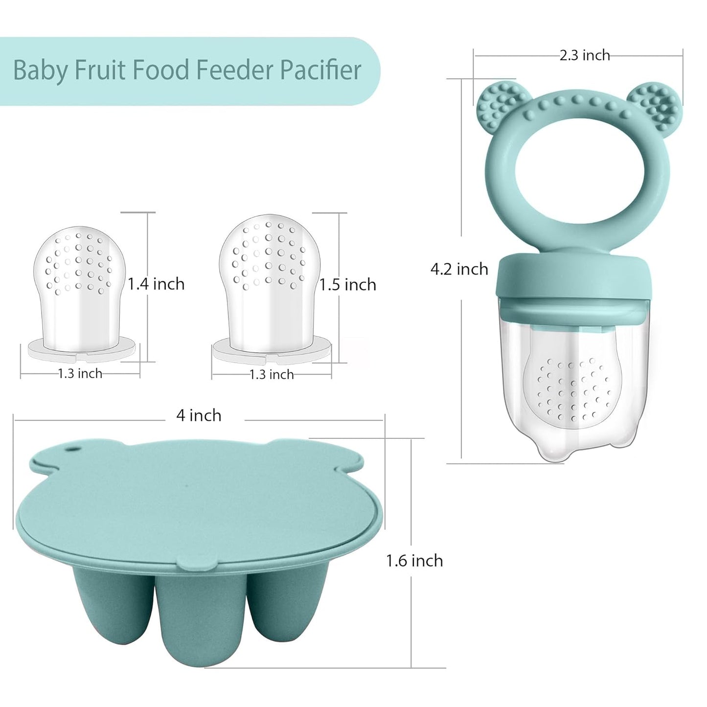 Food Freezer Tray with Teething Popsicle Molds Baby Fruit Feeder and Breastmilk