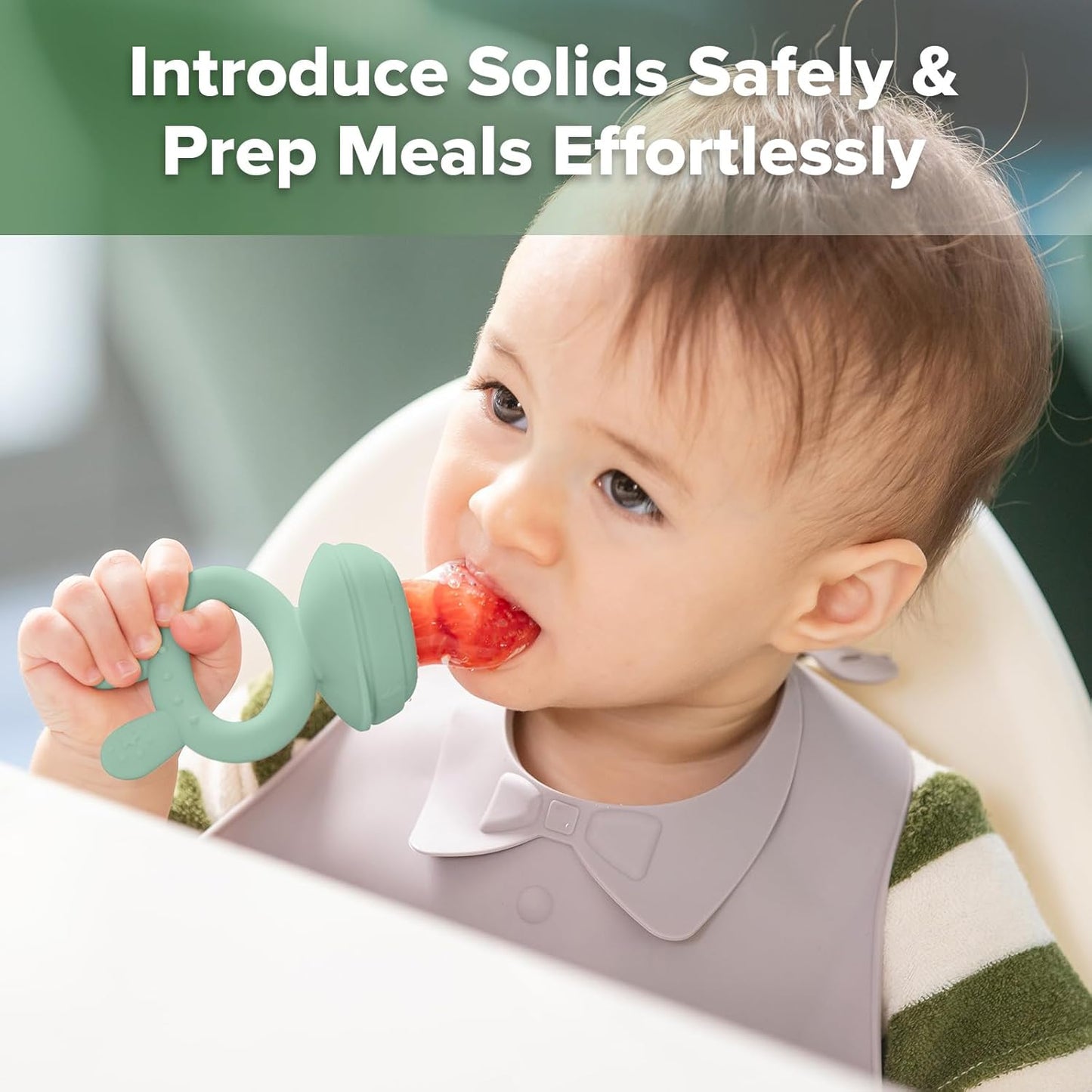 Food Feeder & Mini Freezer Nibble Tray Combo Breastmilk Popsicle Molds for Cooling Relief BPA Free Silicone