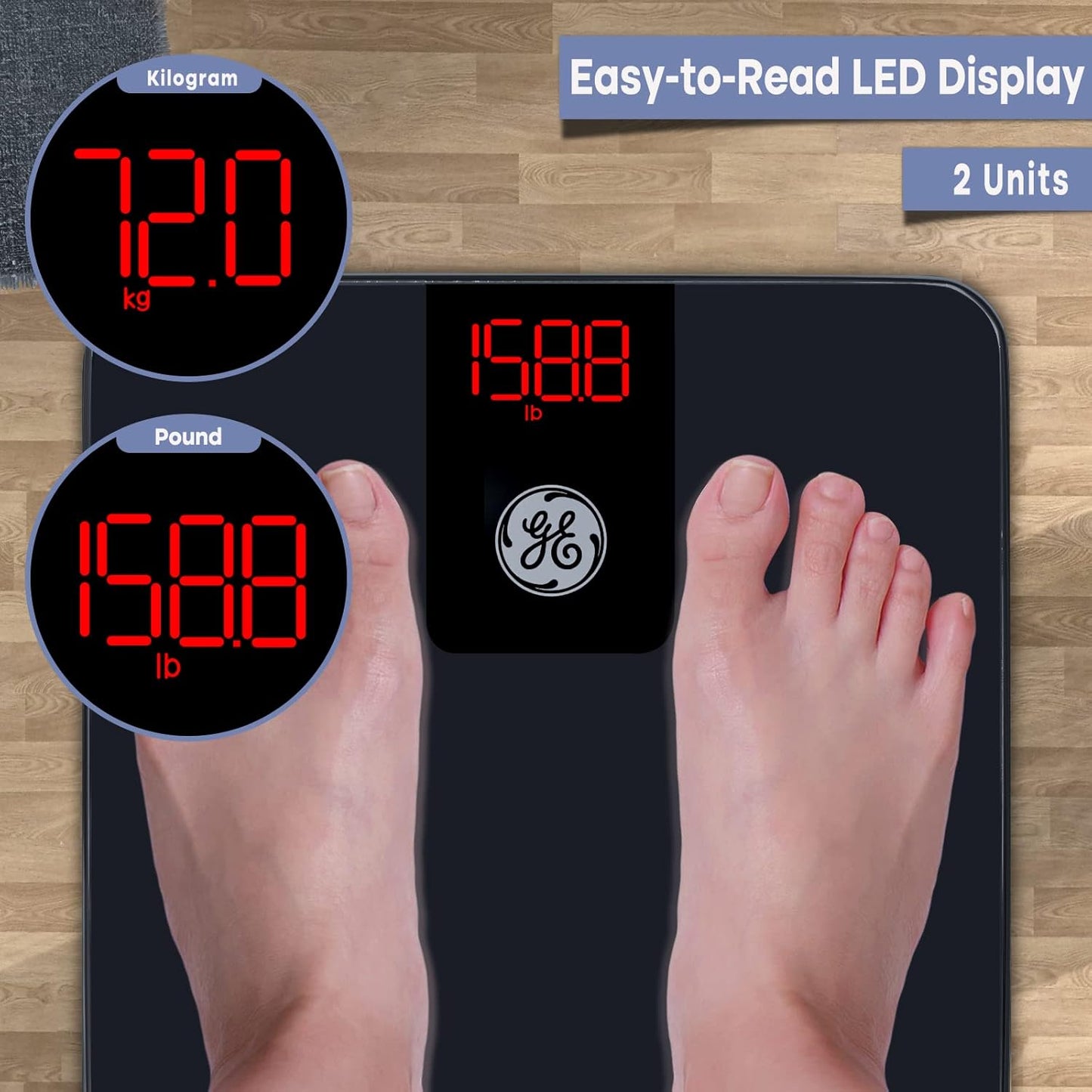 Digital Bathroom Scale for Weight Smart Bluetooth Body Weight and BMI Electronic Black Weighing Scale for Bath Home
