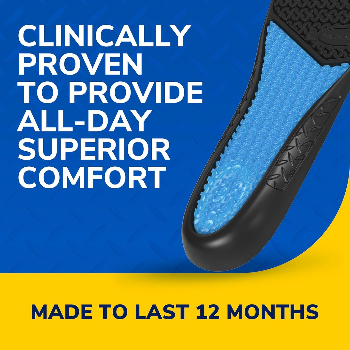 Work All Day Superior Comfort Insoles (with) Massaging Gel Men 1 Pair Trim to Fit