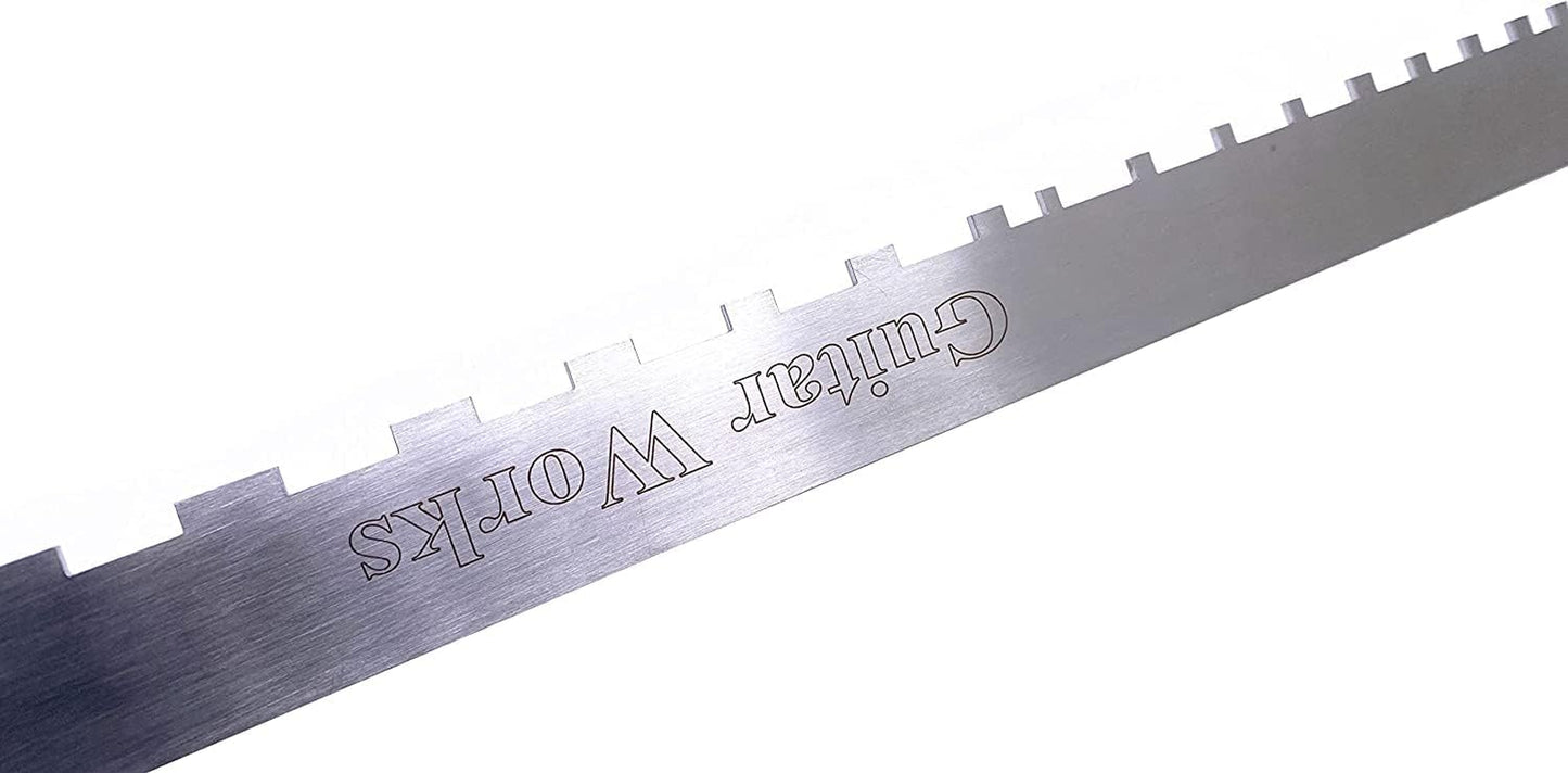 4 Pieces Guitar Luthier Tools Set Unilateral Notched Guitar Neck Straight Edge String Action Gauge Ruler Fret Rocker Fret Leveling Beam Set up Tool for Guitar Fretboard and Frets