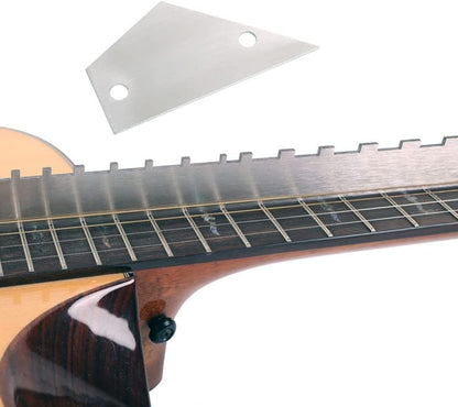 4 Pieces Guitar Luthier Tools Set Unilateral Notched Guitar Neck Straight Edge String Action Gauge Ruler Fret Rocker Fret Leveling Beam Set up Tool for Guitar Fretboard and Frets