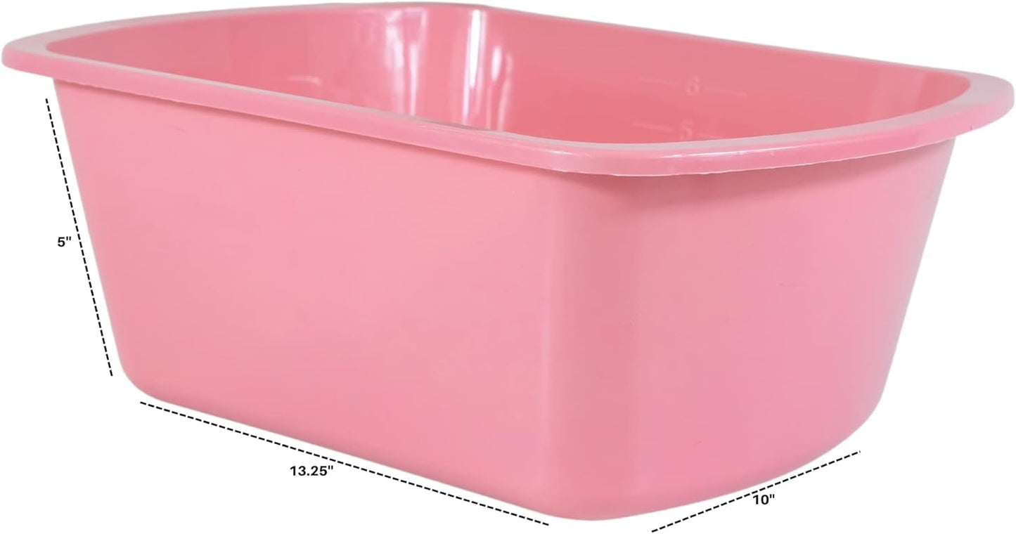 Rectangular Plastic Hospital Bedside Soaking Tub  Small 7 Qt Graduated Bucket  Portable Washbasin