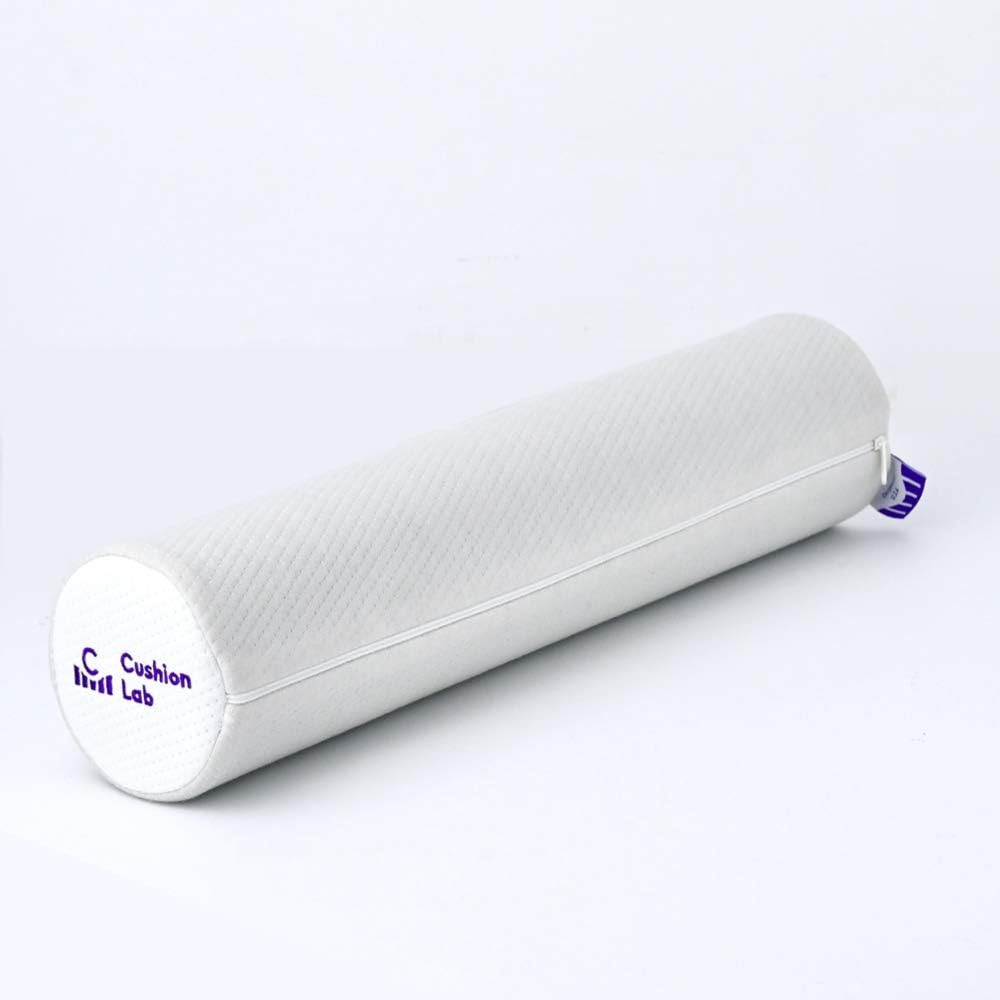 Roll Pillow for Neck Relief Extra Dense Memory Foam Round Cylinder Bolster for Cervical Support