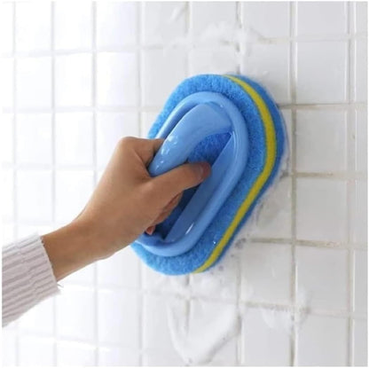Bathroom Kitchen Bathtub Toilet Cleaner All Purpose Shower Sponge Scrubbing Brush with Ergonomic Handle