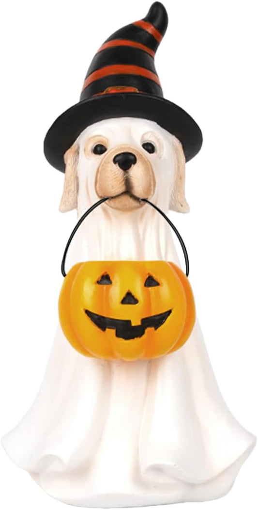 Ghost Figurine Sculpted Hand-Painted Dog Figurine Gift Ghost Figurines for Home Office Desk Decor