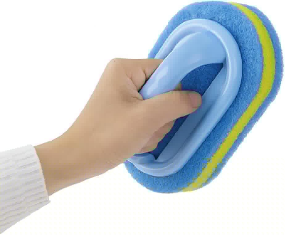 Bathroom Kitchen Bathtub Toilet Cleaner All Purpose Shower Sponge Scrubbing Brush with Ergonomic Handle
