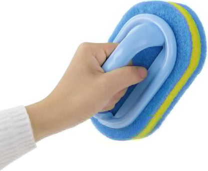 Bathroom Kitchen Bathtub Toilet Cleaner All Purpose Shower Sponge Scrubbing Brush with Ergonomic Handle