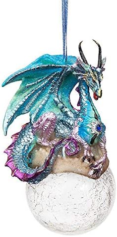 Frost The Gothic Dragon Holiday Ornament Christmas Decor, 5 Inch Tall Cast Stone Resin