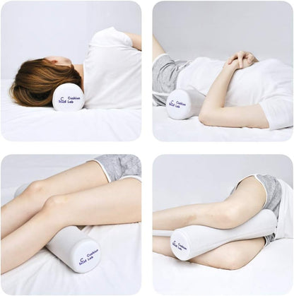 Roll Pillow for Neck Relief Extra Dense Memory Foam Round Cylinder Bolster for Cervical Support