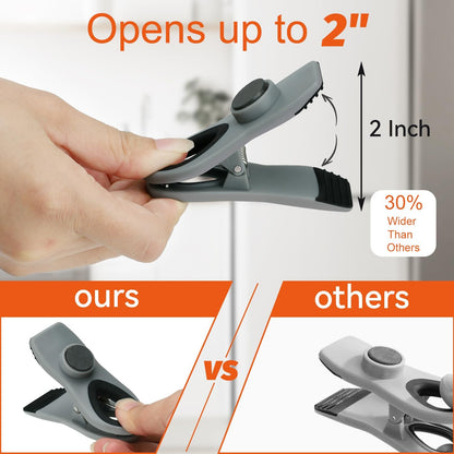 Magnetic Bag Clips with Air Tight Seal for Food Storage 12 Pieces