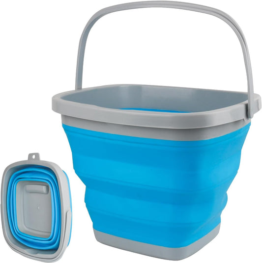 Bucket with Handle for Household Cleaning Portable Silicone Ice Bucket for Outdoor Camping Fishing