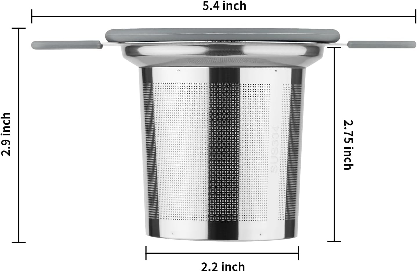 Stainless Steel Loose Leaf Tea Strainer Stepper with Heat Proof Double Handles, Extra Fine Mesh Ball Infusers