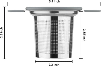 Stainless Steel Loose Leaf Tea Strainer Stepper with Heat Proof Double Handles, Extra Fine Mesh Ball Infusers