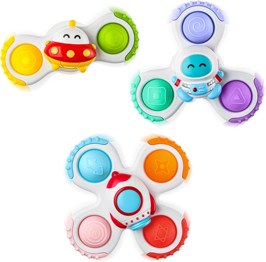 Spinner Sensory Airplane Travel Toys for 1 Year Old Boy Girl Infant Toddlers Novelty Spinning Tops