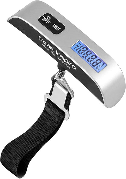 Luggage Scale Portable Digital Hanging Baggage Scale for Travel Suitcase Weight Scale with Rubber Paint 110 Pounds