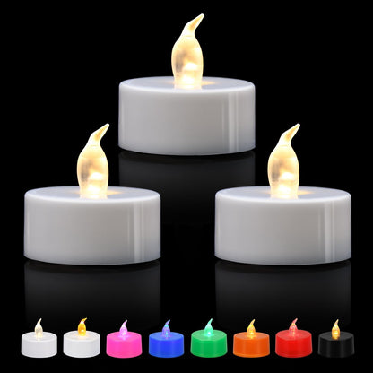 LED Tea Lights Flickering Warm White Lights Battery Operated