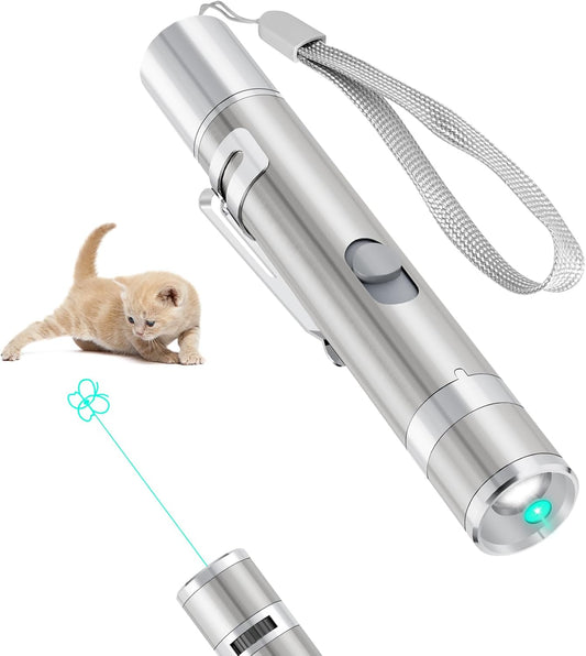 Unique Green Light 7-in-1 Modes 5 Fun Patterns USB Charging Interactive Toy for Kitten Dog