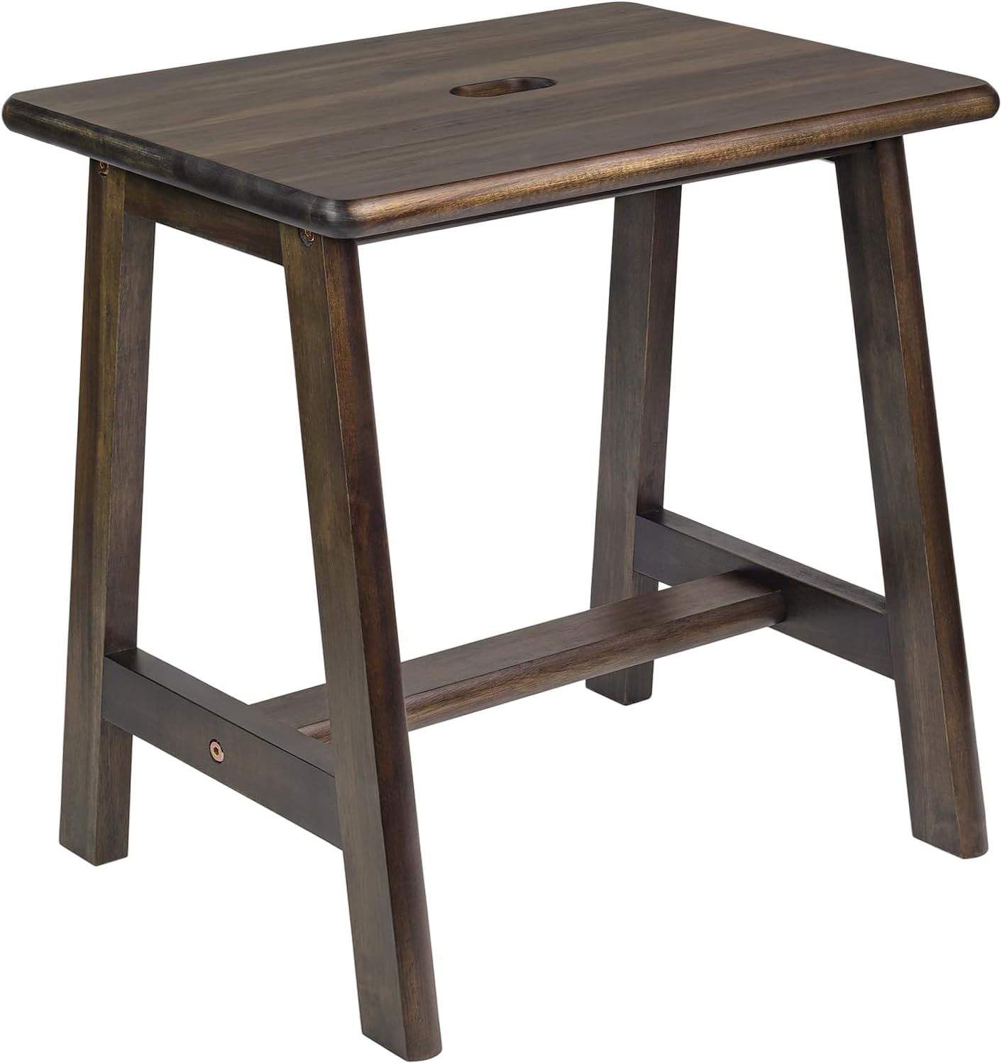 Wood Stool  Rectangular (16.7" D x 13" W x 17.7" H)  Small Bench Sea End Table Bathroom