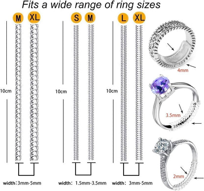 Loose Rings Size Adjuster Spacers or Tightener Invisible Guards 6 Sizes Fitter Resizer Fit Almost Any Rings