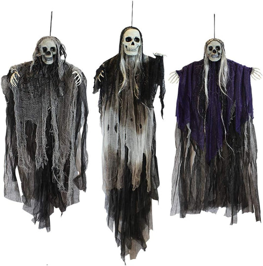 3 Pack Skeleton Ghosts Decorations Grim Reapers for Best Halloween Outdoor