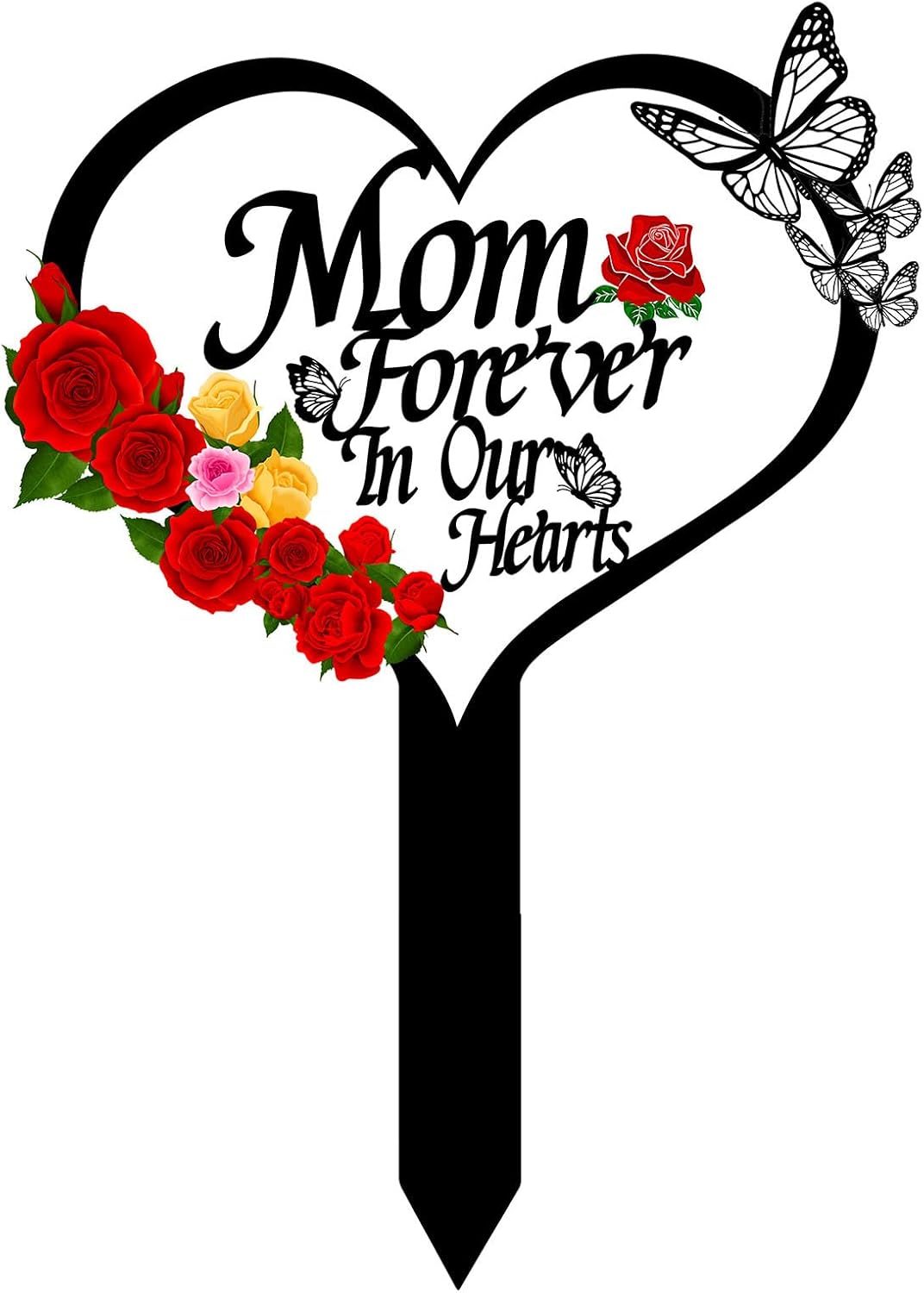 Plaque Grave Marker for Cemetery - Cardinals Garden Stake Metal Decoration for Mom Dad Outdoors