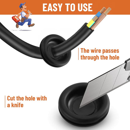 Premium 7 Sizes Rubber Grommets for Wiring Automotive Home Improvement, Closed Wire Grommet for Wire