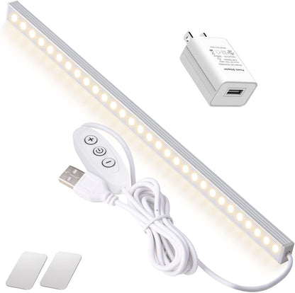 12 Inch Dimmable LED Light Bar with Plug-in AC Adapter & Magnetic Mount - for Kitchen, Workshop