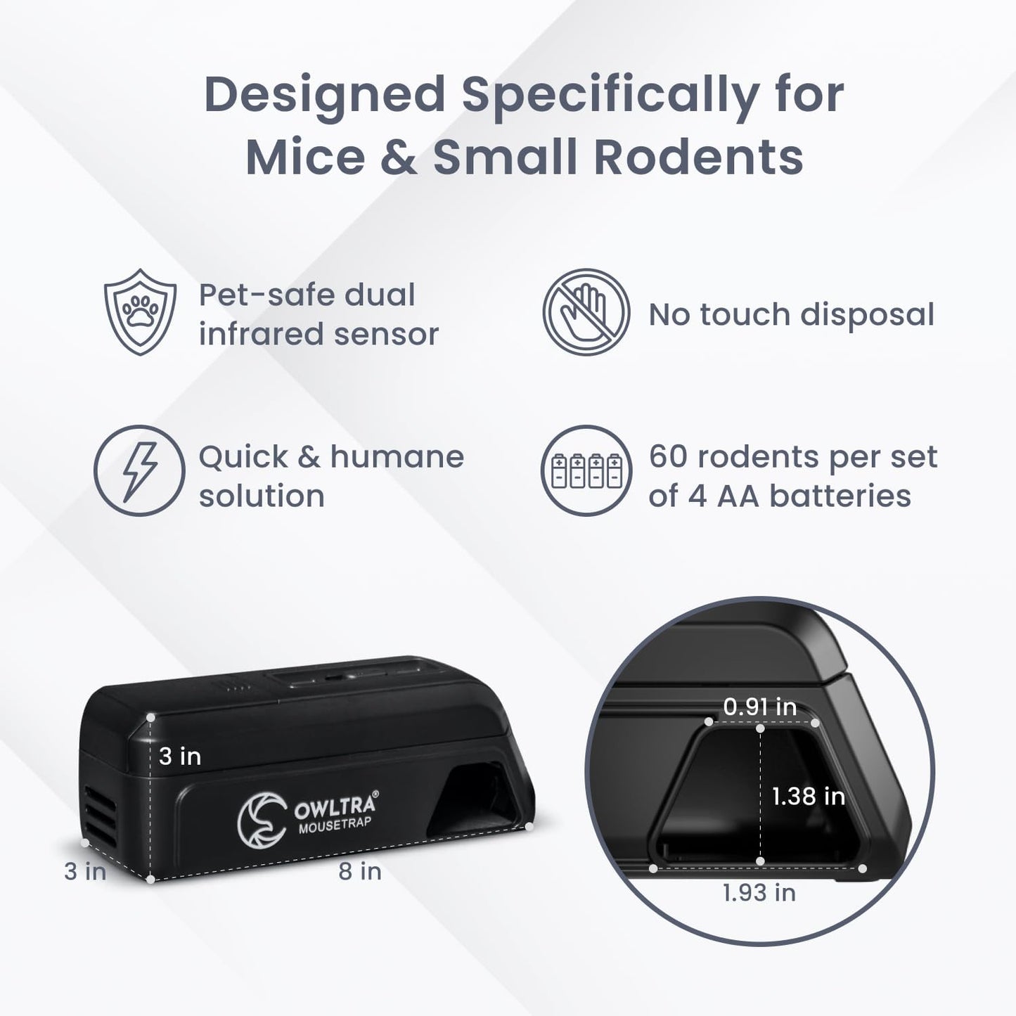 Electric Mouse Trap 2 PCS Instant Kill Rodent Zapper with Pet Safe Trigger