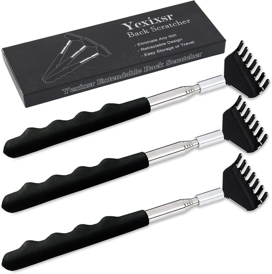 3 Pack Back Scratcher Extendable Metal Back Scratcher for Men Women Adults Telescoping Back Massager