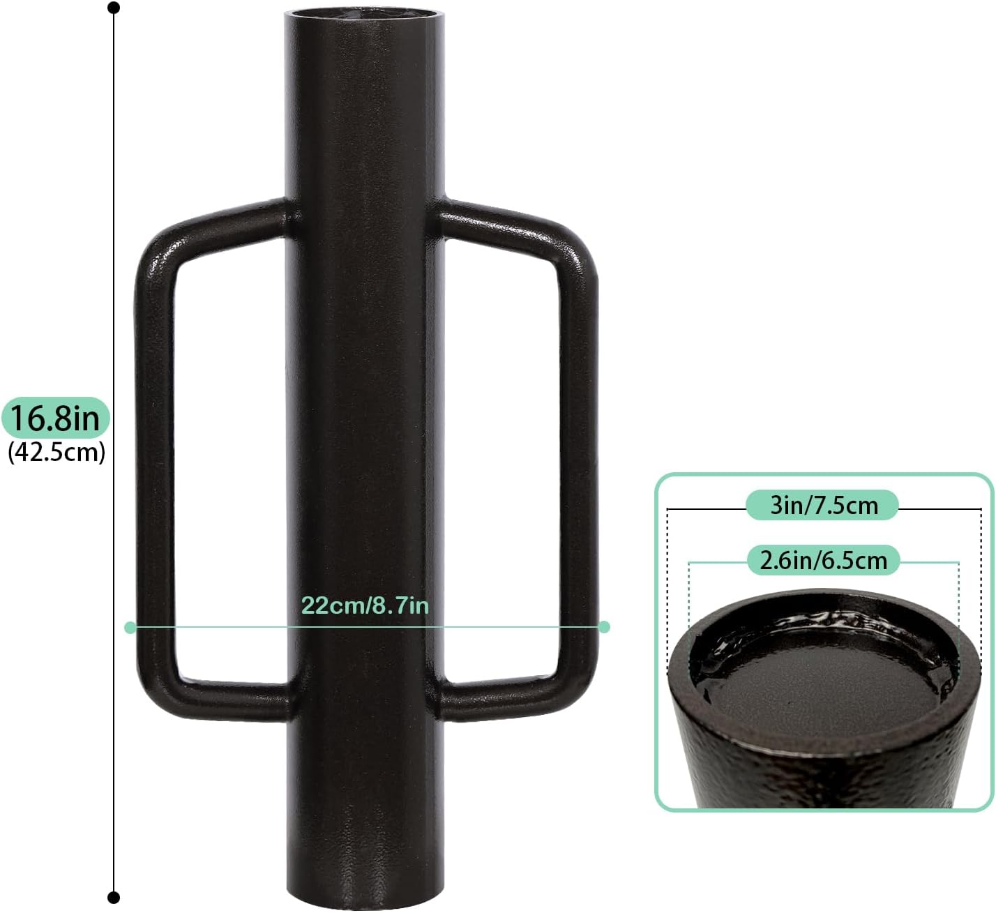 Heavy Duty Fence Post Driver Post Pounder with Handle Steel Post Hole Digger Hand Post