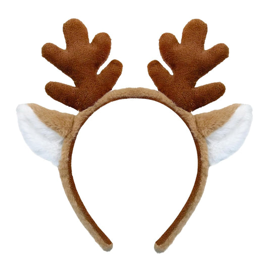 Antlers Headband Animal Ears Headbands Fluffy Realistic Deer Antler Hairband Party Cosplay Costume Washing