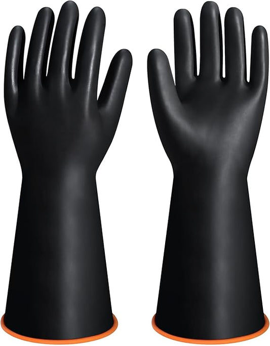 Chemical Resistant Gloves, Reusable Heavy Duty Long Rubber Gloves Dishwashing Glove Industrial Safety Gloves for Men