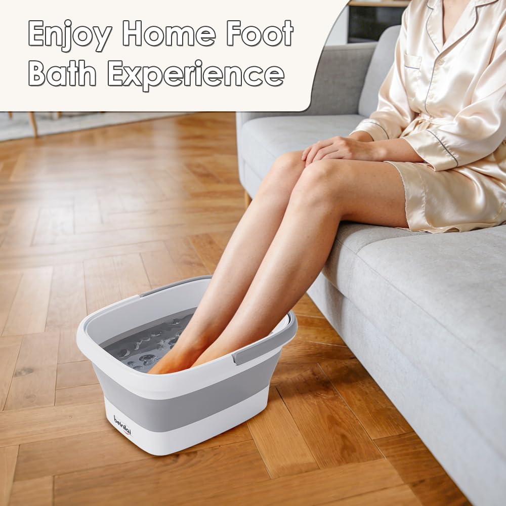 Foot Bath Basin for Soaking Feet Foot Soak Tub Plastic Foot Bucket with Handles and Massage Acupoint