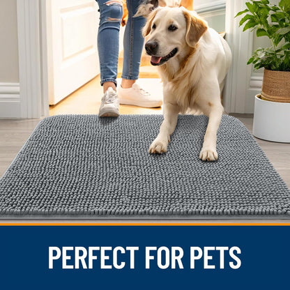 Transform Your Entryway with the OLANLY Dog Door Mat – Soft, Absorbent, and Non-Slip for Muddy Paws (30" x 20")