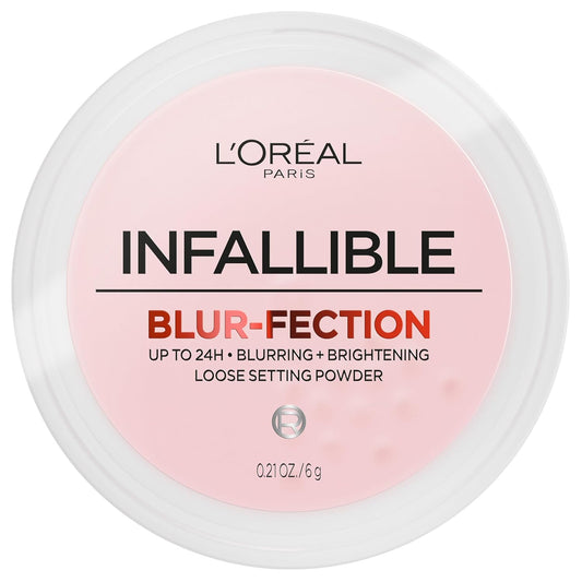 Achieve Flawless Skin with Infallible Blur-Fection Longwear Loose Setting Powder - Brightening Deep Pink, 24H Shine Control