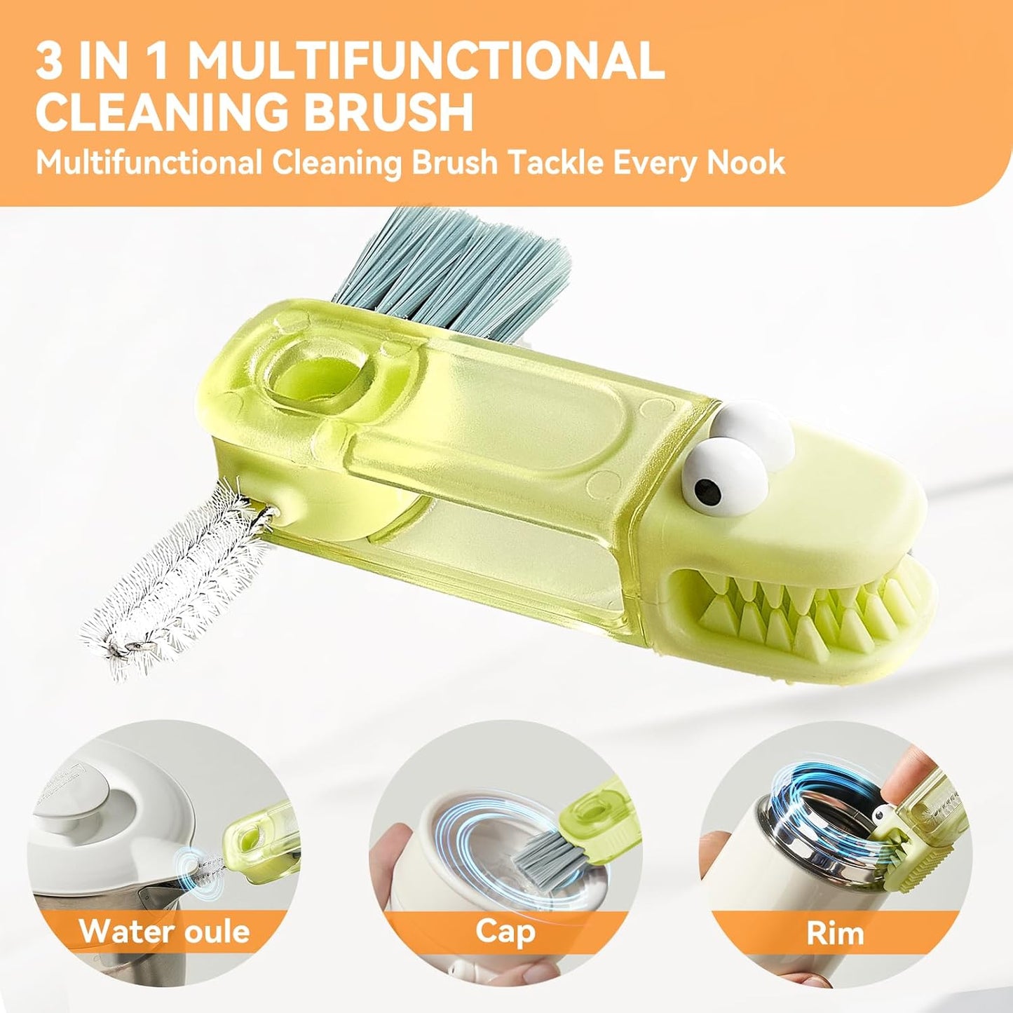 Lid Gap Cleaning Brush Set, Multifunctional Bottle Cleaning Brush, Silicone Cup Lid Gap