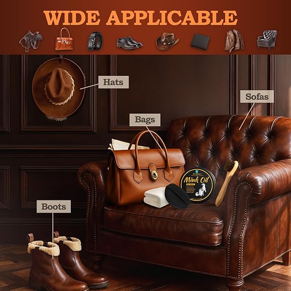 Oil Leather Conditioner and Cleaner 3.52 oz Premium Waterproof Formula for Boots and Shoes