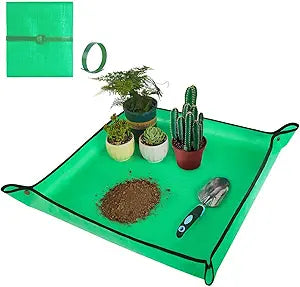 Indoor Plant Transplanting and Mess Control 27"x 27" Thickened Waterproof Potting Tray Foldable Succulent Potting Mat