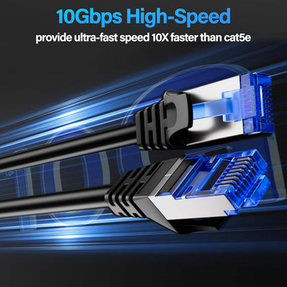 10Gbps 50 ft Slim Shielded (F/UTP) Ethernet Cable Cat 6 Flexible 28AWG Bare Copper Cat6 Cable