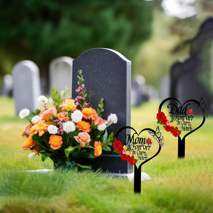 Plaque Grave Marker for Cemetery - Cardinals Garden Stake Metal Decoration for Mom Dad Outdoors