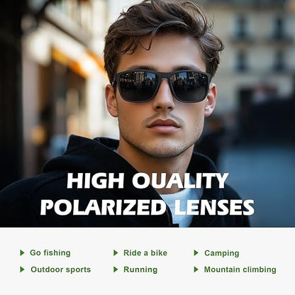 Polarized Sports Sunglasses for Men UV Protection Lightweight Sun Glasses for Driving Fishing