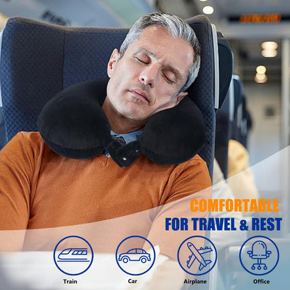 100% Pure Memory Foam Travel Neck Pillow, Airplane Pillow for Traveling Car Home Office