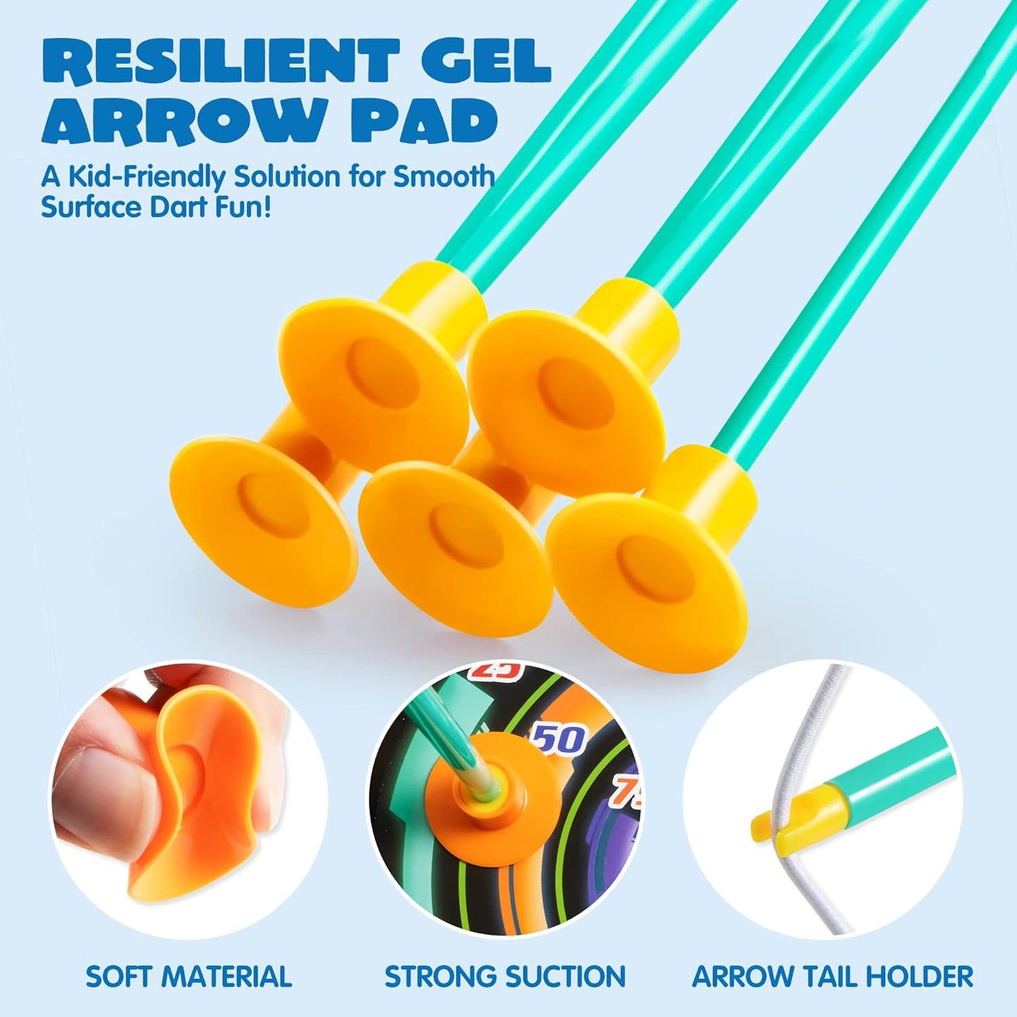 LED Light Up Archery Toy Set with 9 Suction Cup Arrows Target & Arrow Case Indoor and Outdoor Hunting Play