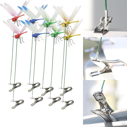 3D Outdoor Dragon Fly Decor Clip on Dragonfly for Bugs Dragonfly Garden Stakes Gardening Decoration