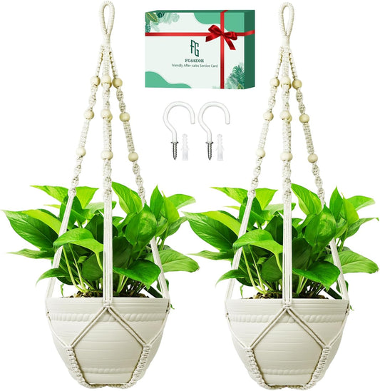 Plant Holder Basket Hanging 3-15 inch Pot Bearing 20lb Planters 35 Inches Extra Long