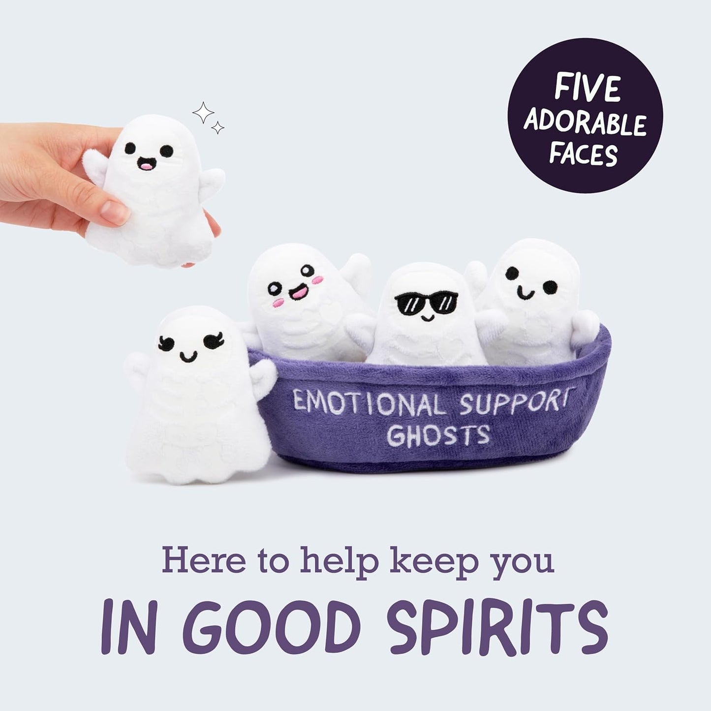 Support Ghosts by Relatable Cuddly Plush Collectibles and Cute Stuffed Animals Spooky Halloween Ghost Plushies