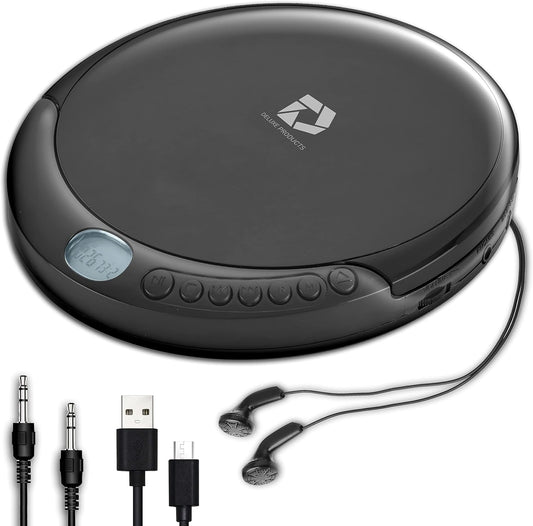 Portable with 60 Second Anti Skip Stereo Earbuds Includes Aux in Cable and AC USB Power Cable